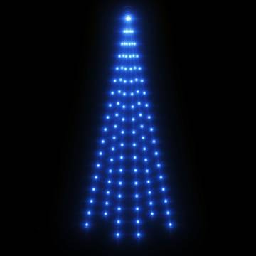 Blue Christmas Tree on Flagpole - 108 LEDs, 180 cm