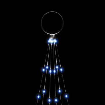 Blue Christmas Tree on Flagpole - 108 LEDs, 180 cm