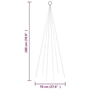 Blue Christmas Tree on Flagpole - 108 LEDs, 180 cm