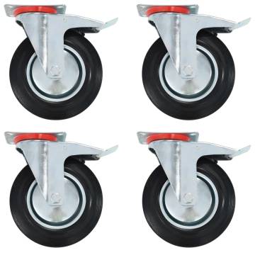 Swivel Casters with Double Brakes - 4 pcs 200 mm