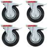 Swivel Casters with Double Brakes - 4 pcs 200 mm