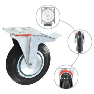 Swivel Casters with Double Brakes - 4 pcs 200 mm