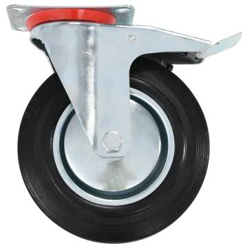 Swivel Casters with Double Brakes - 4 pcs 200 mm