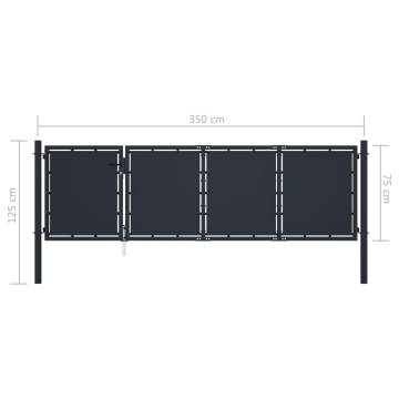 Garden Gate Steel 350x75 cm Anthracite | Durable & Stylish