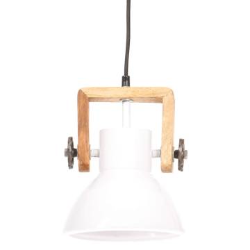 Industrial Hanging Lamp 25W - Elegant White Round Design