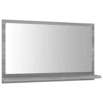 Stylish Grey Sonoma Bathroom Mirror - 60x10.5x37 cm