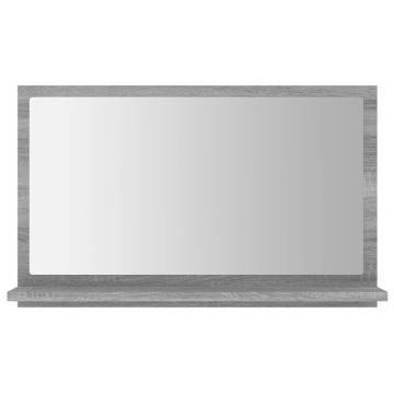 Stylish Grey Sonoma Bathroom Mirror - 60x10.5x37 cm