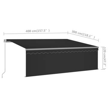 Manual Retractable Awning 4x3m Anthracite | Hipomarket