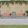 Garden Bench with Gabion Basket Solid Wood Douglas Colour natural douglas Quantity in Package 1 Number of 