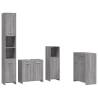 4 Piece Grey Sonoma Engineered Wood Bathroom Furniture Set