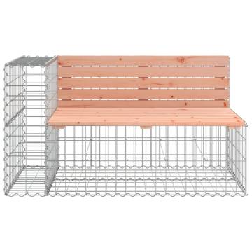 Stylish Garden Bench with Gabion Basket - Solid Douglas Wood