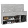 Shoe Bench Concrete Grey - Stylish Storage Solution | HipoMarket