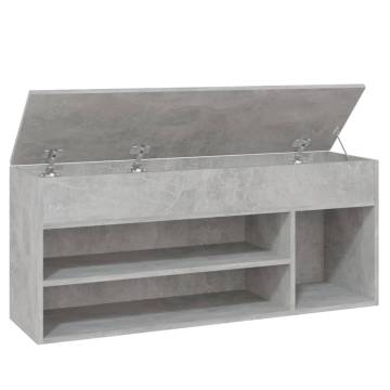 Shoe Bench Concrete Grey - Stylish Storage Solution | HipoMarket