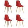  Dining Chairs 4 pcs Red Plastic Colour red Quantity in Package 4 