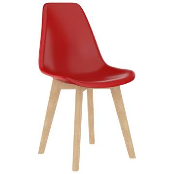 Red Plastic Dining Chairs - Set of 4 | Hipomarket UK