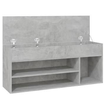 Shoe Bench Concrete Grey - Stylish Storage Solution | HipoMarket