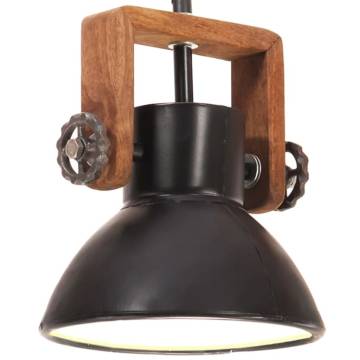 Industrial Hanging Lamp 25W Black Round E27 - Hipomarket UK