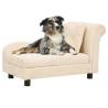  Dog Sofa with Pillow Cream 83x44x44 cm Plush Colour cream 