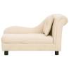 Stylish Dog Sofa with Pillow - Cream Plush 83x44x44 cm