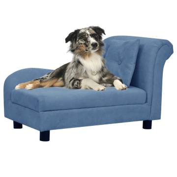 Dog Sofa with Pillow Blue - Plush Comfort for Pets | Hipomarket