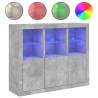 Modern Sideboards with LED Lights - 3 pcs Concrete Grey