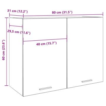 Hanging Cabinet Concrete Grey | 80x31x60 cm | Hipomarket