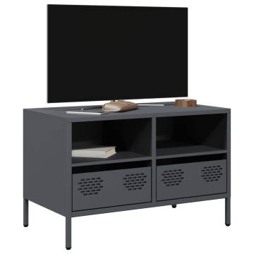 Sturdy Anthracite TV Cabinet - Industrial Style 68x39 cm