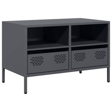 Sturdy Anthracite TV Cabinet - Industrial Style 68x39 cm