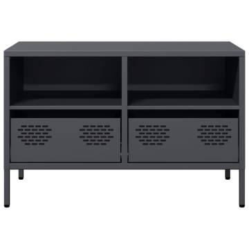 Sturdy Anthracite TV Cabinet - Industrial Style 68x39 cm