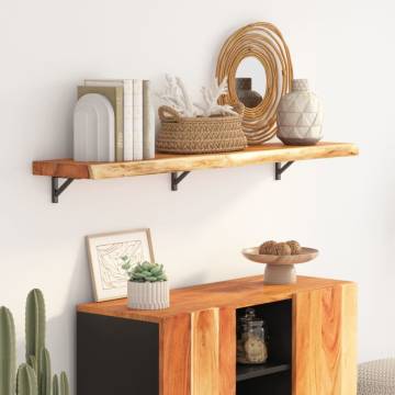 Wall Shelf 120x20x2.5 cm - Solid Wood Acacia Live Edge