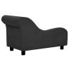 Dog Sofa with Pillow - Black Plush Pet Bed 83x44x44 cm