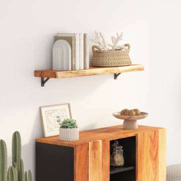 Wall Shelf 80x20 cm | Solid Acacia Wood Live Edge Design