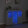 Modern Sideboards with LED Lights - 3 pcs Grey Sonoma