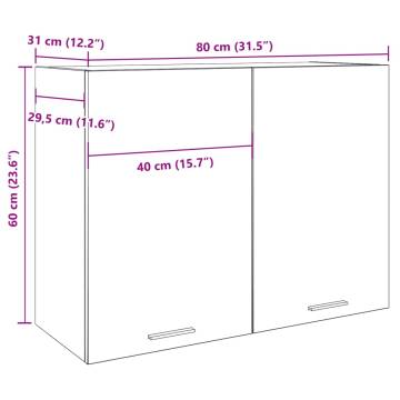 Hanging Cabinet Old Wood 80x31x60 cm | Optimize Your Kitchen