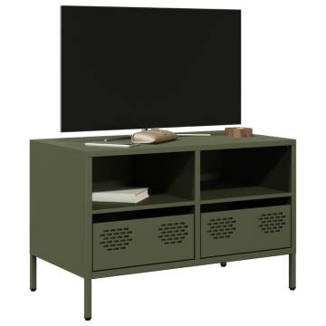 Stylish Olive Green TV Cabinet | Cold-Rolled Steel - HipoMarket