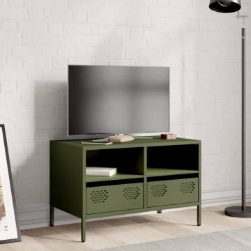 Stylish Olive Green TV Cabinet | Cold-Rolled Steel - HipoMarket