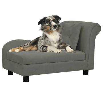 Dog Sofa with Pillow Dark Grey - Comfortable Pet Furniture