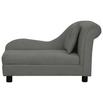 Dog Sofa with Pillow Dark Grey - Comfortable Pet Furniture