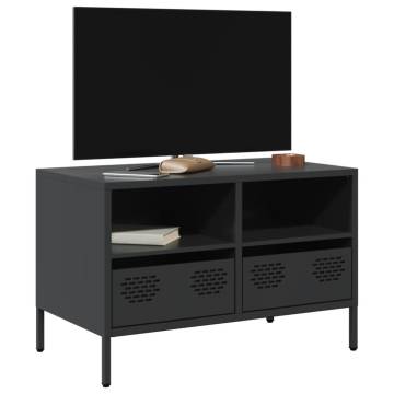 Black TV Cabinet - Stylish & Durable Cold-Rolled Steel Design