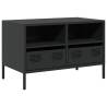 Black TV Cabinet - Stylish & Durable Cold-Rolled Steel Design