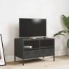 Black TV Cabinet - Stylish & Durable Cold-Rolled Steel Design