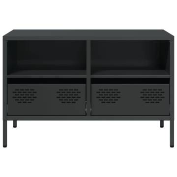 Black TV Cabinet - Stylish & Durable Cold-Rolled Steel Design