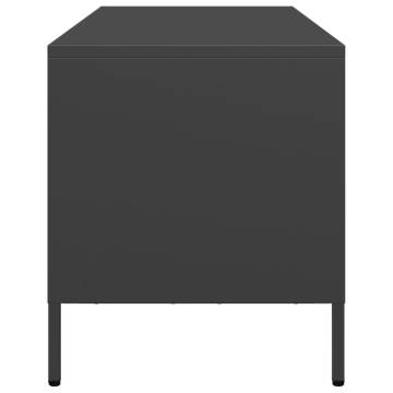 Black TV Cabinet - Stylish & Durable Cold-Rolled Steel Design