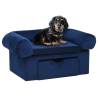 Dog Sofa with Drawer - Blue Plush | 75x50x38 cm