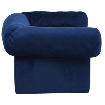 Dog Sofa with Drawer - Blue Plush | 75x50x38 cm