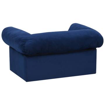 Dog Sofa with Drawer - Blue Plush | 75x50x38 cm