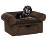  Dog Sofa with Drawer Brown 75x50x38 cm Plush Colour brown 