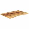 Desk Top with Curve 80x60 cm - Solid Rough Mango Wood | HipoMarket