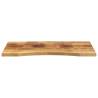 Desk Top with Curve 80x60 cm - Solid Rough Mango Wood | HipoMarket