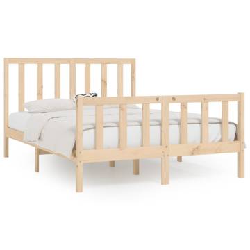 Solid Wood Bed Frame 160x200 cm - Stylish & Sturdy Design